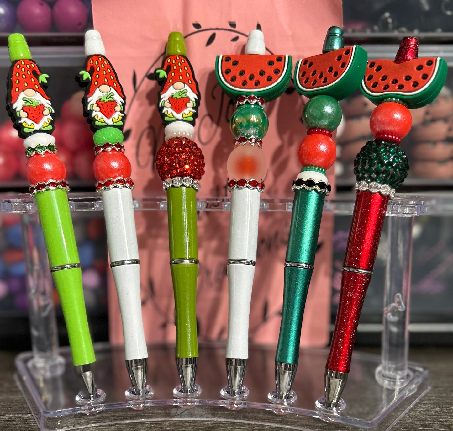 Strawberry Gnome and Watermelon Pens