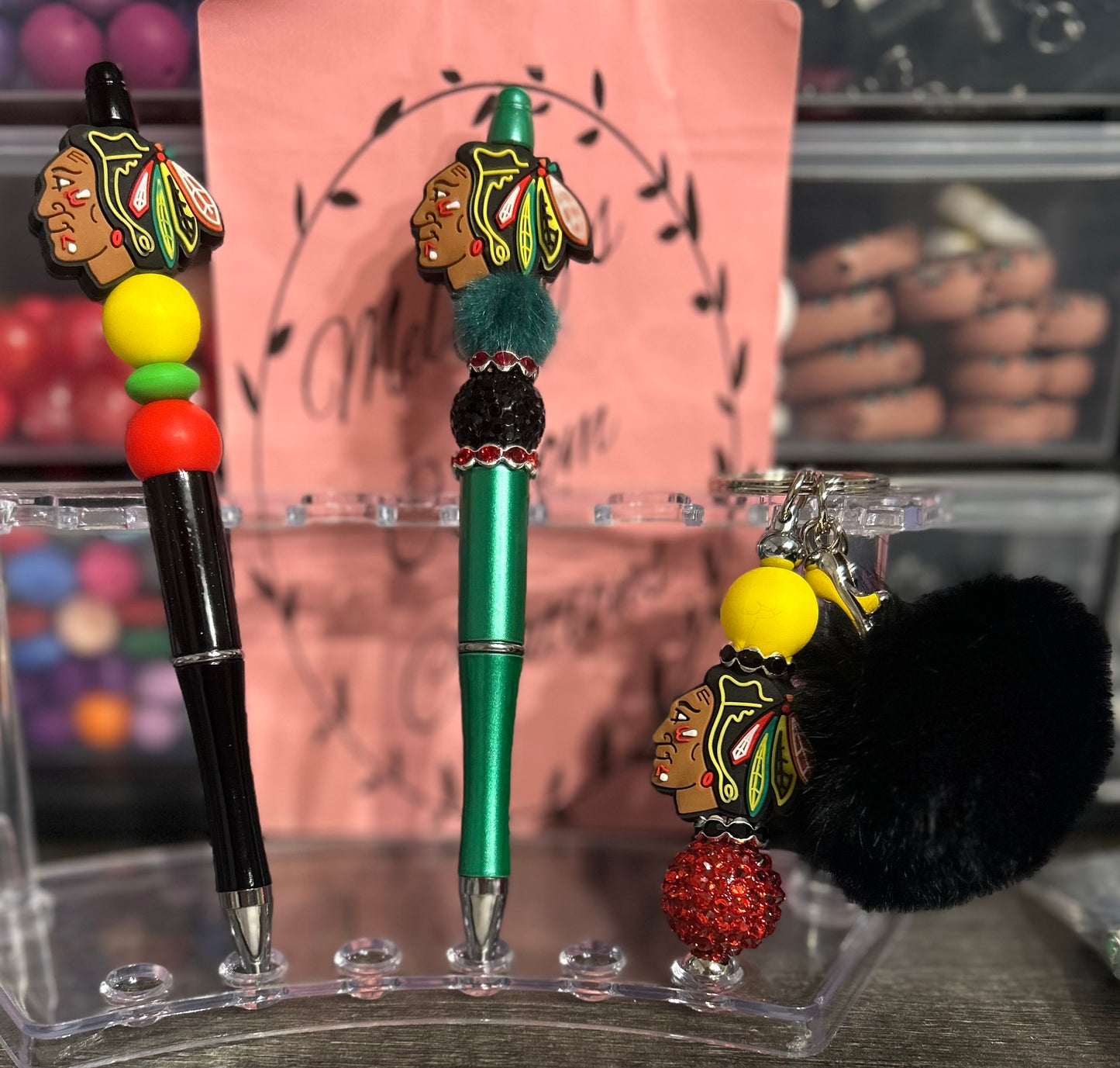 Chicago Blackhawks Pens and Keychain