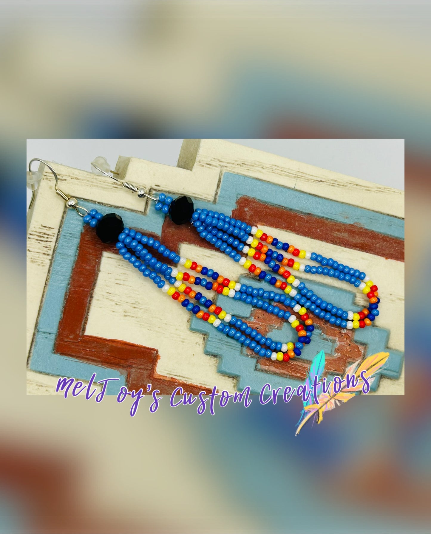 Native American Style Hand Beaded Earrings