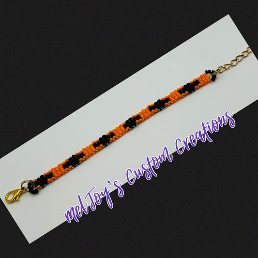 Children’s Size Native American Style Hand Beaded Halloween Bracelet